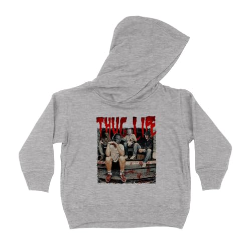 Horror Halloween Thug Life Kids Hoodie Sweatshirt Toddler 5T Heather Grey