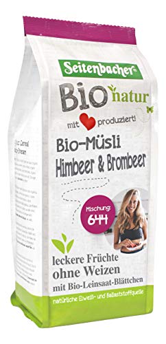 Seitenbacher Bio Himbeere und Brombeere Müsli I lactosefrei I Vollkorn I ganze Beeren I 3er Pack (3 x 454g)