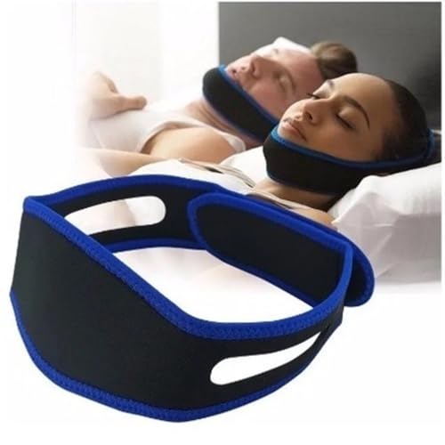 Faixa Anti Ronco Ajustável, Suporte de Queixo para Dormir, Neoprene Respirável, Lavável