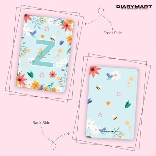 Image of Initial Z Premium Soft Bound Notebook Diary for Girls and Women (B6, 90 GSM, 160 Ruled Pages) Floral Design Notebook Journal Diary