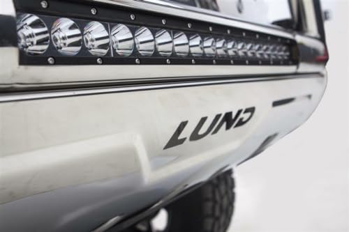 Image of RealTruck Lund 47021216 Polished Stainless Steel Bull Bar with Integrated LED Light Bar for 2019 Silverado 1500
