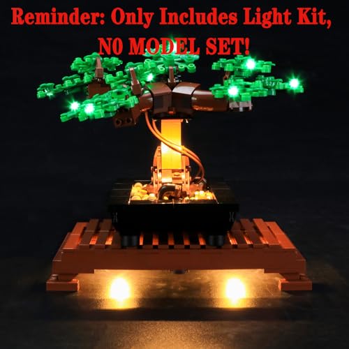 MENZAVA LED Light Set Compatible with LEGO (Green) 10281 Bonsai Tree CreatorExpert Building Blocks Model - Model Set NOT Included - Image 4