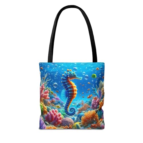 Premium Colorful Seahorse Tote Bag with Reinforced Stitching for Adults2