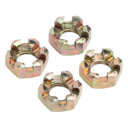 Image of 4PCS M10 Hex Slotted Nuts Steel Alloy Zinc Plating Wheel Alxe Hub Castle Nut for 50 to Quad Dirt Bike ATV Go Kart
