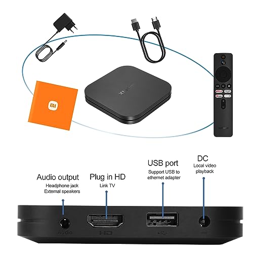 Mi TV Box S 2nd Gen, Ultra 4K HD Streaming Media Player 2GB RAM+8GB ROM Mi Smart TV Box, Unterstützt Google TV, Dolby Vision, HDR10+, Dolby Atmos, DTS-HD Sound, Drahtlose Projektion, Dualband-WLAN