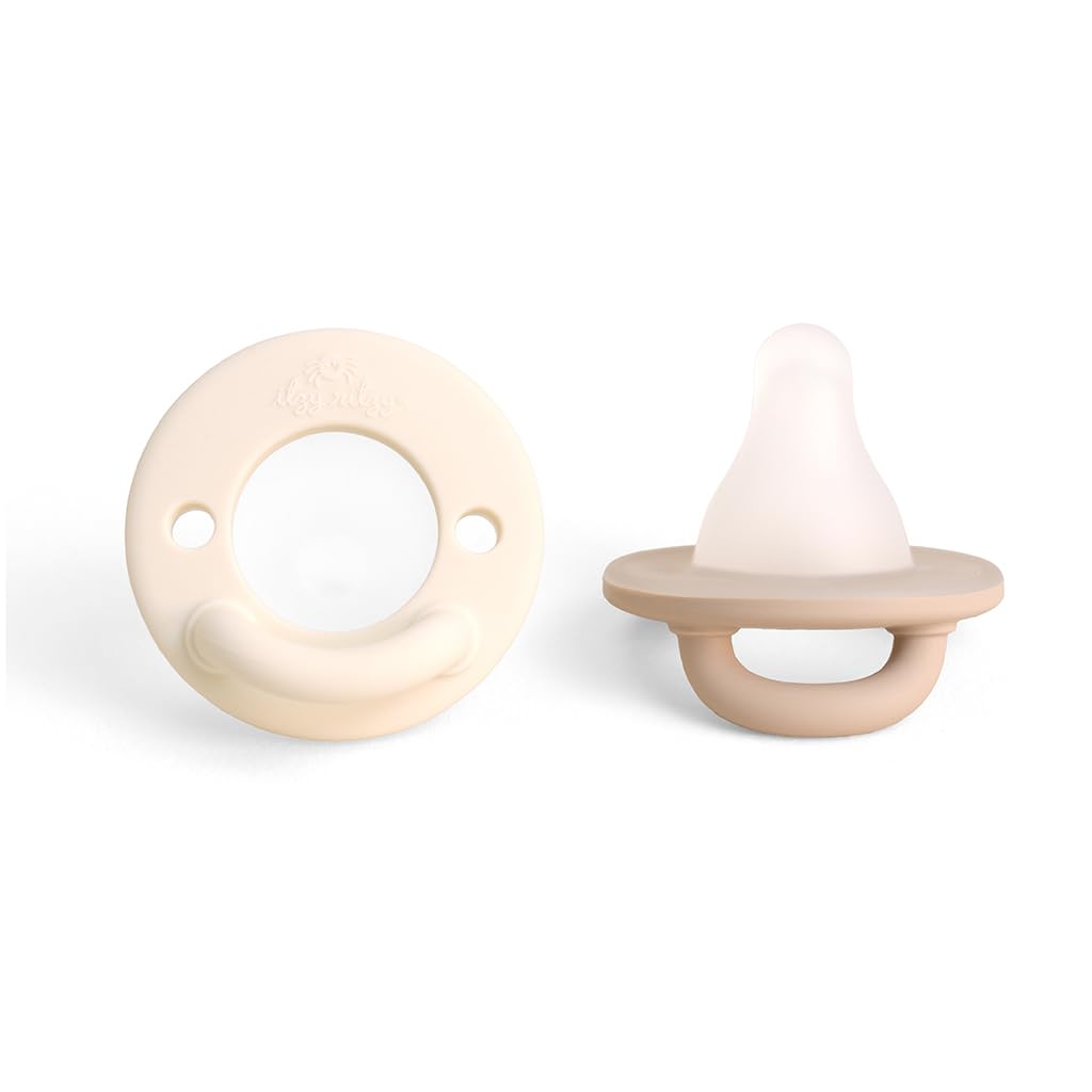 Itzy Ritzy Latch & Soothe Pacifier - Silicone Breastlike Pacifier (Taupe)