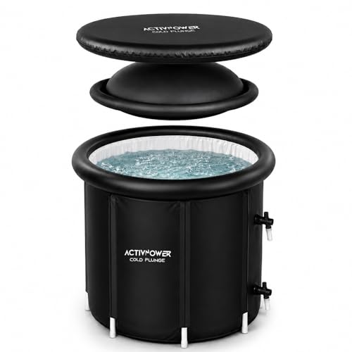ActivPower Ice Bath Tub for Adults 415L Portable Cold Plunge Recovery Bath with Cover Pump Drainage Kit & Insulated Layer Outdoor Ice Bath for Athletes Home Gym & Garden