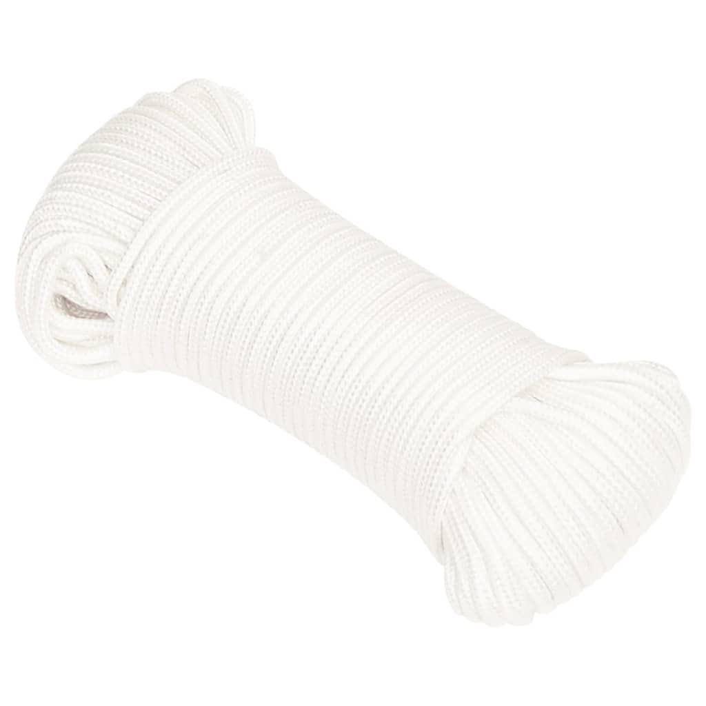 "vidaXL Boat Rope 4 mm Thickness - Full White Heavy-Duty Polypropylene Rope for Sailing, Boating, Kayaking and More - 500 m Length" — image 1