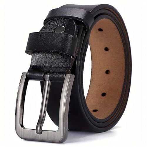 Men Women Genuine Leather Alloy Metal Pin Buckle Business Dress Casual Belt4