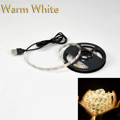 Cinta LED USB 5V Warm White 2M para TV PC miniatura 3