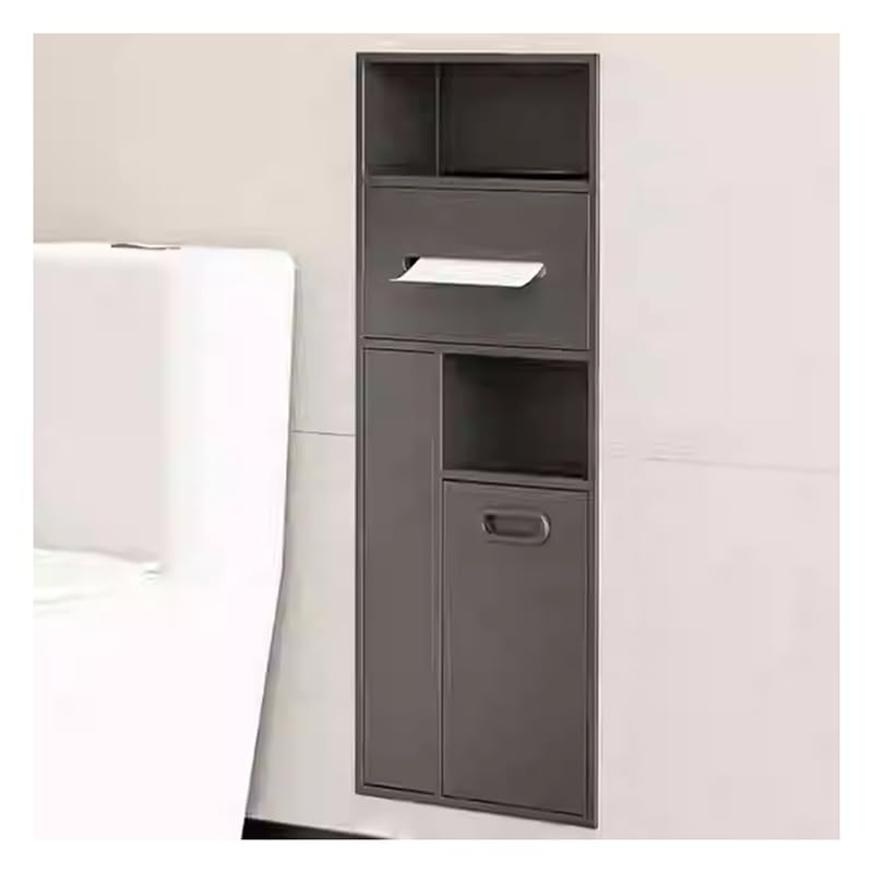 Duschablage aus Edelstahl, wasserdicht, zur Wandmontage; Duschablage aus Edelstahl, Einbauregal, Nischenregal, Aufbewahrungslösung für Badezimmer, Hotelküche, Mülleimer, Grau & Gold, 30 x 78