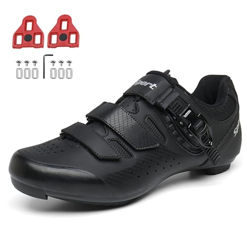 JiuQing Road Bike Shoes Men Compatible with Peloton Bike SPD Delta Cleats Indoor Outdoor Cycling Shoes2