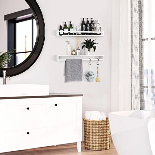 Birola Nursery Book Shelves Classic White,Nursery Shelves For Bookshelf Wall,Wall Bookshelves For Kids，Bathroom Decor, Kitchen Spice Rack Set Of 3 (White) #TOP5