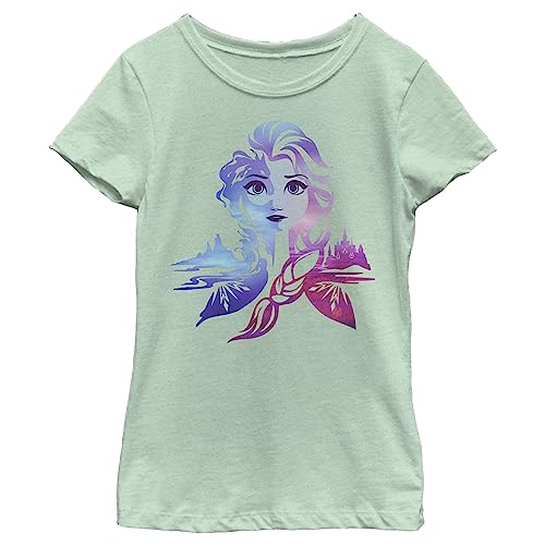 Disney Frozen 2 Elsa Seasons Girl's Heather Crew Tee