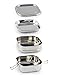 Cal Tiffin Stainless Steel SQUARE Bento Box food container (made in INDIA) 40 oz, 3-compartment - Eco friendly, Dishwasher safe, BPA free