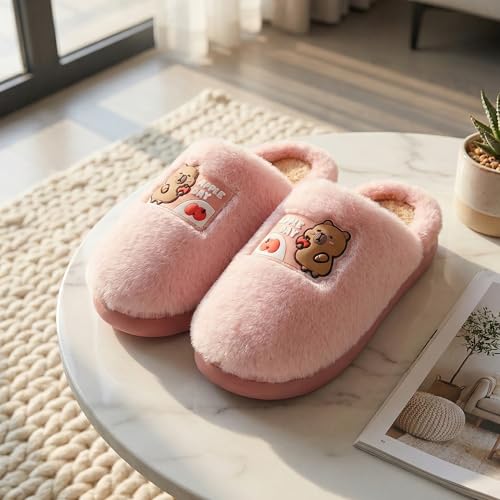 Image of VRITRAZ Women's Comfort Slip On Closed Toe Warm Winter with Cute Design print House Clog Indoor Slipper