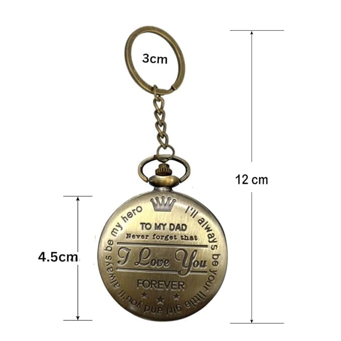 Image of Pocket Watch Metal Keychain Retro Vintage for Gifting With Key Ring Anti-Rust