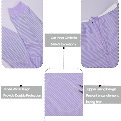 Image of Dog Recovery Suit, Large Medium Pet Onesie Bodysuit for Shedding, Prevent Licking, Wound Protection, Cone Alternative, Dog Shirt Pajamas (Violet, X-Large)