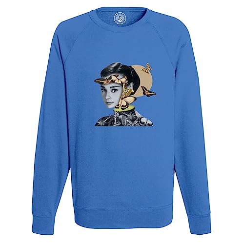 Sweat shirt homme avec collage d'actrice et papillon style art surréalisme