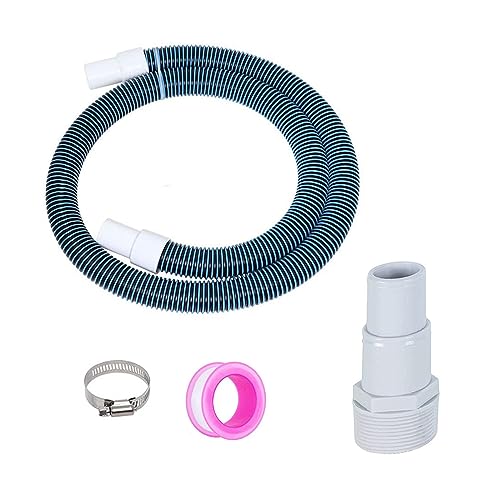 FackLOxc Manguera de repuesto para tubería de piscina de 1.25/1.5 pulgadas con clips, manguera de filtro para exteriores