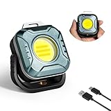 Gabujau Rechargeable Work Light Mini, 500 Lumens 1200 mAh Magnetic Led Portable Lamp, 2.9 Oz Supersmall for Emergency Nighttime Auto Repair, Birthday Gifts for Husband and Father, Grey