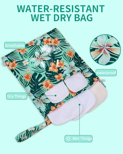 image for babygoal Wet Bags 3 Pack, Waterproof Travel Dry Bags for Baby Diapers,