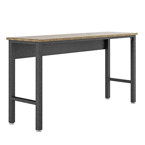 Image of Manhattan Comfort Fortress Garage Work Table, Black /Grey