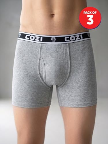 Image of Lux Cozi Solid Underwear for Men Combo, Breathable Innerwear, Cotton Trunks for Men Pack, Anti-Rash Waistband Underwear, Moisture Wicking Trunks - Pack of 3 (Color & Print May Vary)