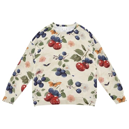 JUNZAN Sweet Buffalo Berry Fruit Beige Little Boys Hooded Sweatshirt Crewneck Sweatshirts for Boys Party 4T