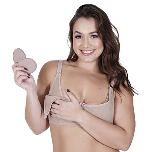 Kit 2 Camisola amamentação abertura na alça +2 sutiã amamentação +3 calcinha cós pós parto (P (38/40