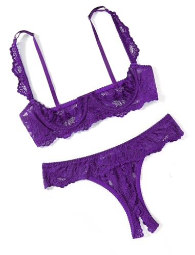 Image of Avidlove Sexy Lingerie Set for Women Lace Bra and Panty Sets Underwire Push Up Lace Lingerie Set XS-XXL