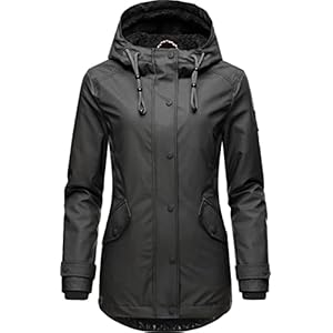 Navahoo Lindraa Winterjas voor dames, korte regenjas, waterdicht, warm gevoerd, met capuchon, maat XS-3XL