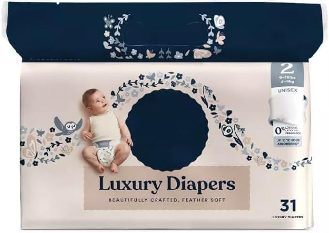 Image of Luxury Baby Diapers Size 2, 31 Count, Soft & Absorbent (Pack of 1)