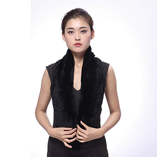 BeFur Womens Winter Knit Rex Rabbit Fur Infinity Scarf | Both-sided Full Fur Available Neck Warmer3