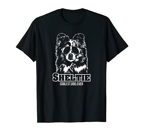 Funny Proud Sheltie coolest dog ever dog saying T-Shirt, Black