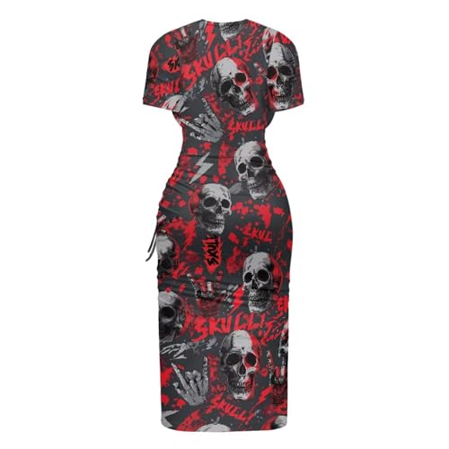Image of Short Sleeve Dress for Women,Sexy Bodycon Dress,Plus Size Slit Dress,String Design s-4xl
