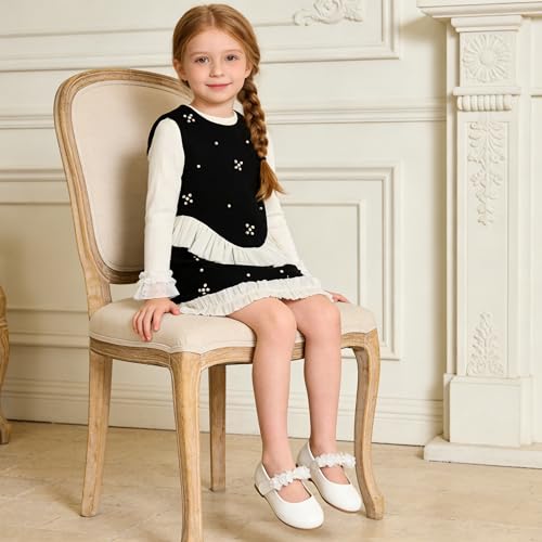 Image of GINFIVE Toddler Girls Dress Shoes Little Girls Mary Janes Ballerina Flats Shoes Toddler