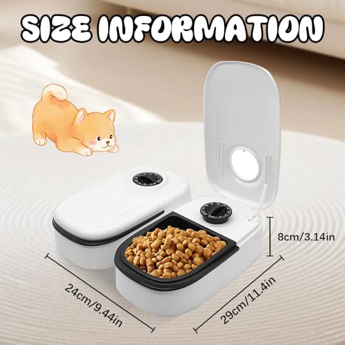 BIZOI Futterautomat Katze, 2 Mahlzeiten Katzenfutter Automat mit 48 Stunden Timer, 700ML Futterautomat für Katzen, Automatischer Futterspender für Katze und Hund zum Nassfutter und Trockenfutter