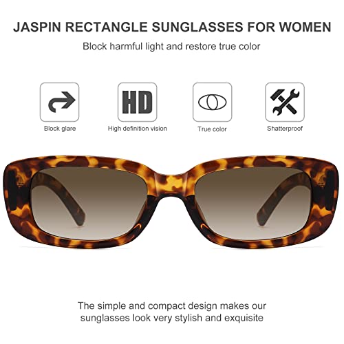 Image of JASPIN Rectangle Sunglasses for Women Men Trendy Y2k Retro 90s Sun Glasses UV Protection Cool Square Frame