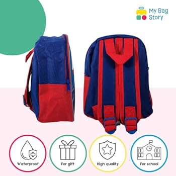 mybagstory - Rugzak - Spiderman - Spidey - Blauw - Kinderen - School - Kleuterschool - Kinderkamer - Basisschool - Schooltas Jongen - Maat 30,5 cm - Verstelbare bandjes - Cadeau-idee