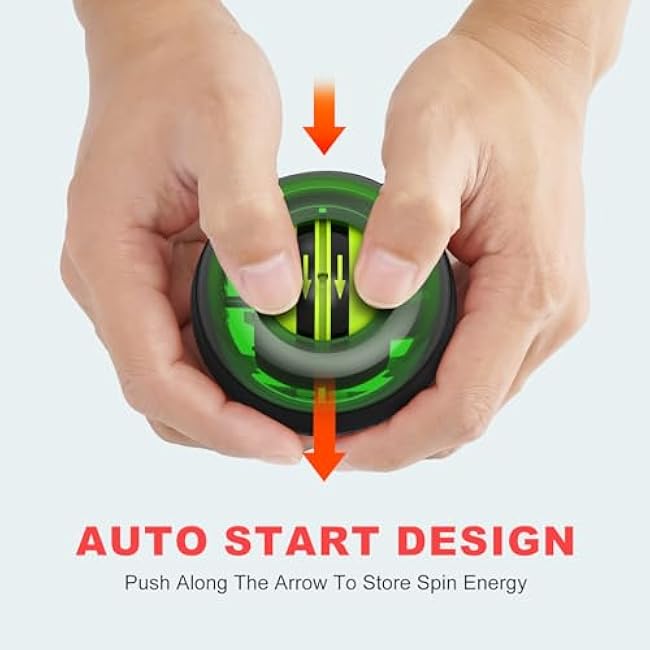 Auto-Start Power Gyro Ball, with LED Light, for Wrist & Forearm Training