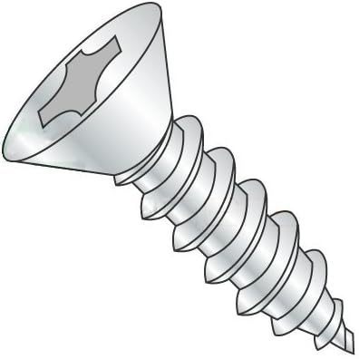 #12-11 x 3 1/2" Self Tapping Screws - Sheet Metal Screws, Type A, Steel, Zinc Plating, Flat Head, Phillips Drive (Quantity: 1000 pcs)