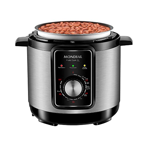Panela de Pressão Elétrica Mondial, Pratic Cook 3L, 110V, Preto, 3L, 700W - PE-47-3L-I