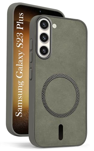 Image of Jkobi Leather Finish Back Cover Case for Samsung Galaxy S23 Plus 5G (MagSafe Compatible Wireless Charging | Soft Touch | Camera Bump Protection)