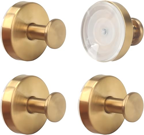 4 ganchos con ventosa, ganchos para baño, gancho de ventosa, gancho de ventosa, gancho extraíble, gancho para toallas, gancho de pared, acero inoxidable, para cocina, baño, inodoro, toallero, sin