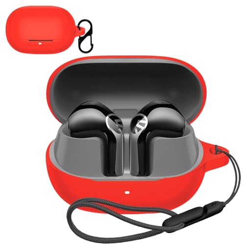 For SOUNDPEATS(�T�E���h�s�[�c) Air6 HS �p �P�[�X �J�o�[ �yNOUKAJU�z ���C�����X �C���[�z�� �V���R�� �ی�P�[�X �i�J���r�i�t��+�X�g���b�v�t�� �j �����h�~ �L�Y�h�~ �ϏՌ� �����[�d�\ �h�� �h�o (���b�h)