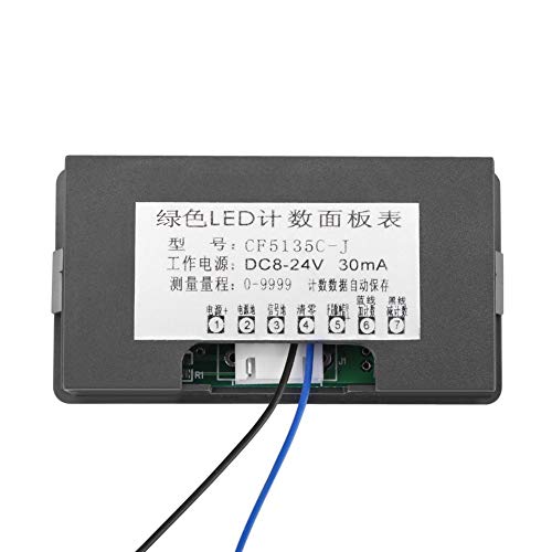 Contador mini verde de 4 dígitos con cable para control de aforo y producción en panel 7