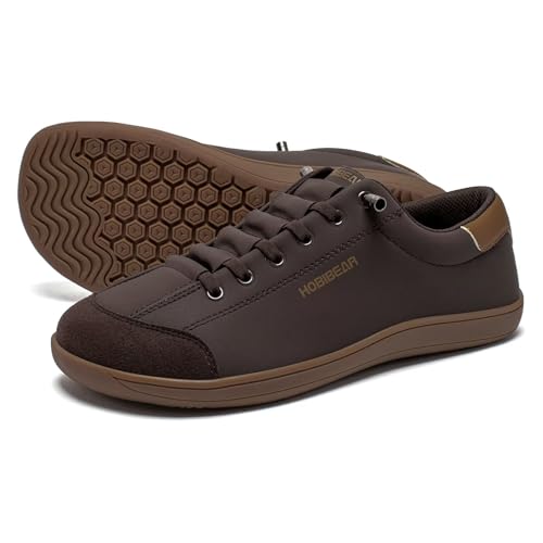 HOBIBEAR Leather Barefoot Shoes Lightweight Wide Toe Box Zero Drop Slip-on Shoes for Men2