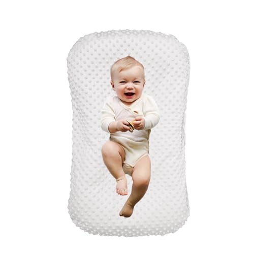 Image of Baby Lounger for Newborn,Baby Nest for Newborn Soft Cotton Breathable for Playtime & Relaxation,Flat Babies Essentials Gifts Newborn Lounger for Boys & Girls 0-12 Months(White Bean)