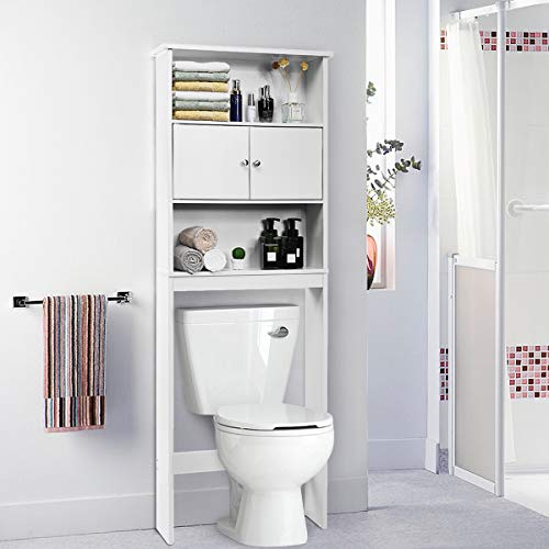Giantex Over The Toilet Storage Cabinet w/Three-Layer Shelf & Two...